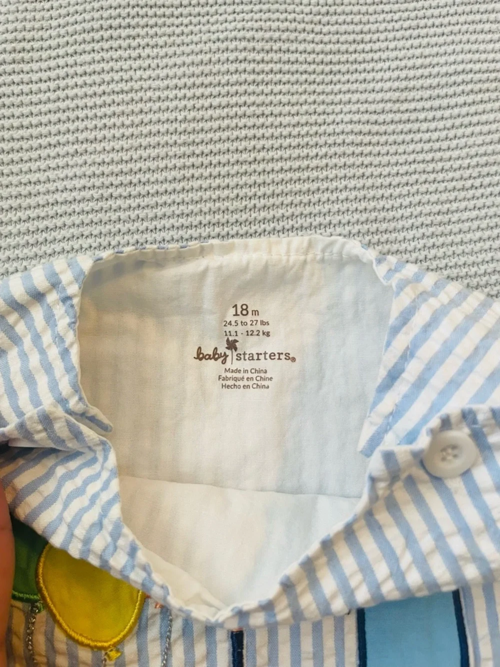 Baby Starters Baby Boys 2-Pc. Shortall & Crown 1st Birthday Set 18 Months - Picture 6 of 8